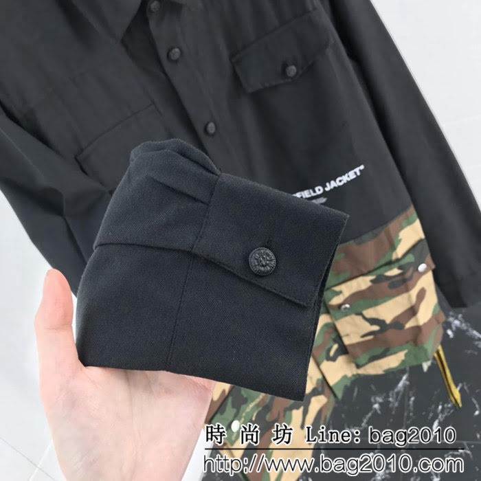 OFF WHITECAMOUFLAGE FIELD JACKET迷彩夾克外套 迷彩綠色長袖野戰夾克 ydi1073